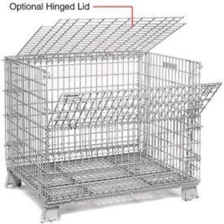 GLOBAL EQUIPMENT Hinged Lid for 40 X 48 Folding Wire Containers 275977